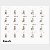 Looking Up Cat | Personalized Custom Text Quadratischer Aufkleber (Blatt)