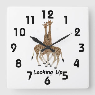 Looking Up Clock Quadratische Wanduhr