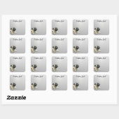Looking Up Puppy-5 | Personalized Custom Text Quadratischer Aufkleber (Blatt)