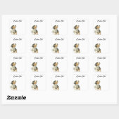 Looking Up Puppy | Personalized Custom Text Quadratischer Aufkleber (Blatt)