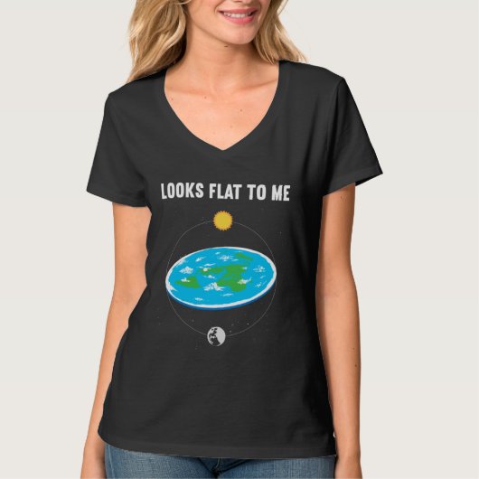 Looks Flat To Me Flat Earth Map Conspiracy 2 T-Shirt (Vorderseite)