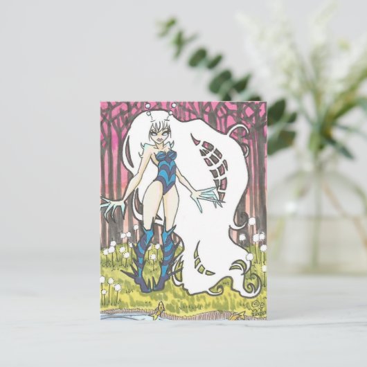 Loola Cartoon bug Fairy Fantasy Art Postcard Postkarte (Stehend Vorderseite)