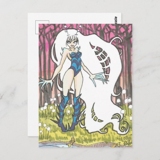 Loola Cartoon bug Fairy Fantasy Art Postcard Postkarte (Vorne/Hinten)