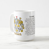 Loomis, der Ursprung, die Bedeutung und das Wappen Kaffeetasse (Vorderseite Links)