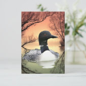 Loon am Lago Loon Reflections Ruf of the Loon RSVP Karte (Stehend Vorderseite)