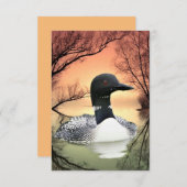 Loon am Lago Loon Reflections Ruf of the Loon RSVP Karte (Vorne/Hinten)