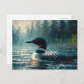 Loon am See Moody Painting Postkarte (Vorne/Hinten)