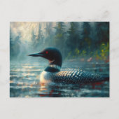 Loon am See Moody Painting Postkarte (Vorderseite)