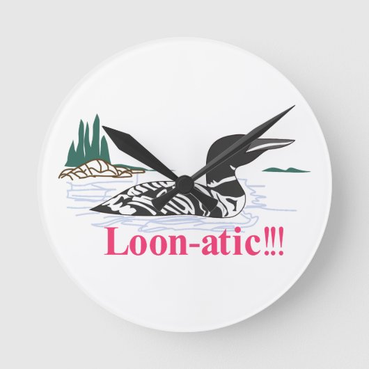 Loon-atic Runde Wanduhr (Vorderseite)