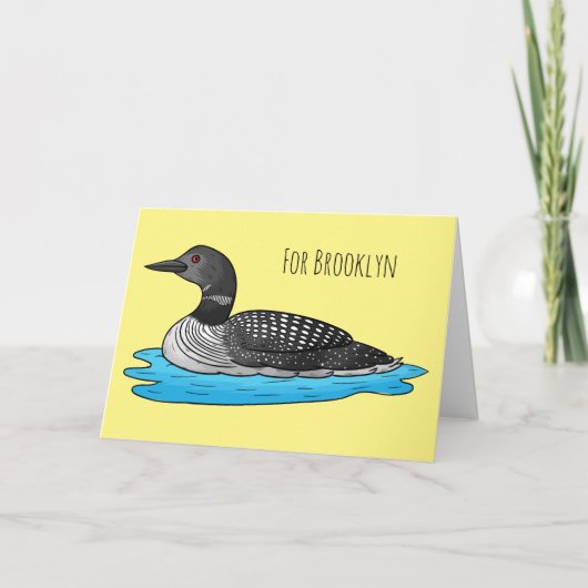 Loon bird cartoon illustration karte (Vorderseite)