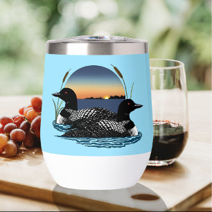 Loon Couple Sunset Blue