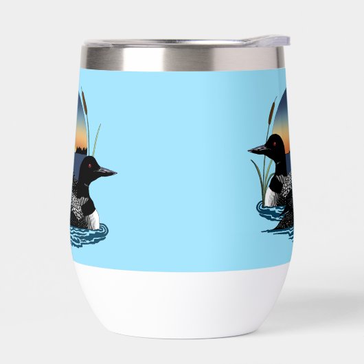 Loon Couple Sunset Blue (Links)