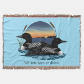 Loon Couple Sunset Blue Decke (Vorderseite)