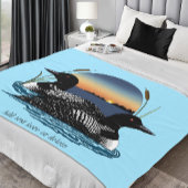 Loon Couple Sunset Blue Fleecedecke