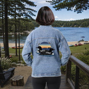Loon Couple Sunset Blue Jeansjacke