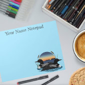 Loon Couple Sunset Blue Notizblock