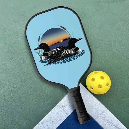 Loon Couple Sunset Blue Pickleball Schläger