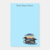 Loon Couple Sunset Blue Post-it Klebezettel (Vorderseite)
