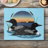 Loon Couple Sunset Blue Puzzle