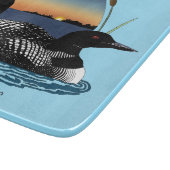 Loon Couple Sunset Blue Schneidebrett (Ecke)