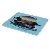 Loon Couple Sunset Blue Schneidebrett (Ecke)