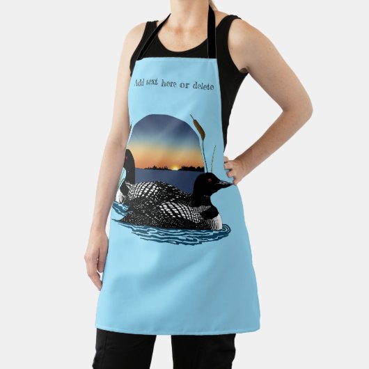 Loon Couple Sunset Blue Schürze (InSitu)