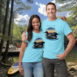 Loon Couple Sunset Blue T-Shirt