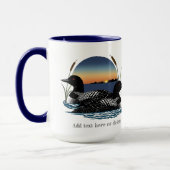 Loon Couple Sunset Blue Tasse (Links)