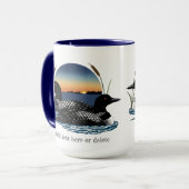 Loon Couple Sunset Blue Tasse (Vorderseite Links)