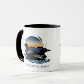 Loon Couple Sunset Blue Tasse (Vorderseite Links)