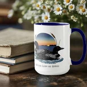 Loon Couple Sunset Blue Tasse