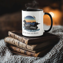 Loon Couple Sunset Blue Tasse