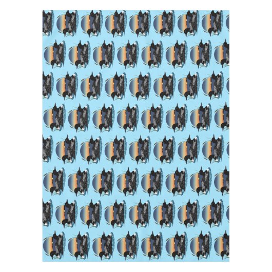 Loon Couple Sunset Blue Tischdecke (Vorderseite)