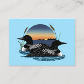 Loon Couple Sunset Blue Visitenkarte (Vorderseite)
