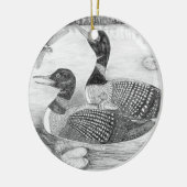 Loon Family Keramik Ornament (Links)