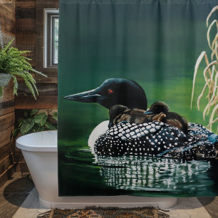 Loon Family Outing Duschvorhang