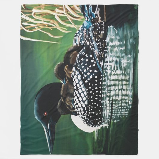 Loon Family Outing Fleecedecke (Vorderseite)