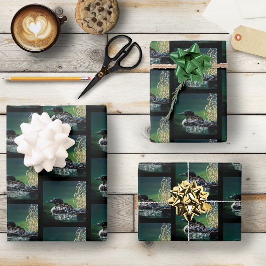 Loon Family Outing Geschenkpapier Set