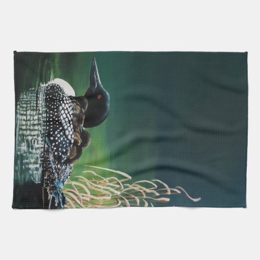 Loon Family Outing Geschirrtuch (Horizontal)