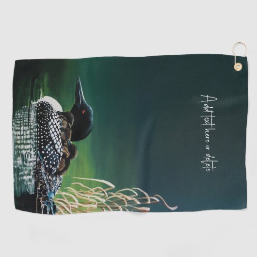 Loon Family Outing Golfhandtuch (Horizontal)