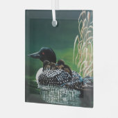 Loon Family Outing Ornament Aus Glas (Vorderseite links)