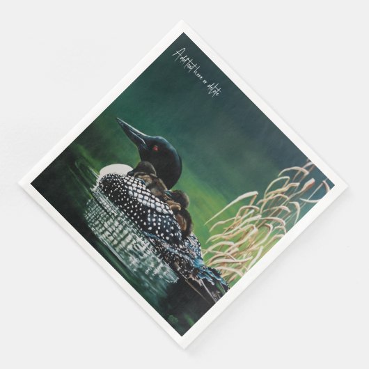 Loon Family Outing Serviette (Ecke)