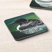 Loon Family Outing Untersetzer (Linke Seite)