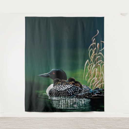 Loon Family Outing Wandteppich (Vorderseite)