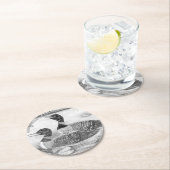 Loon Family Runder Pappuntersetzer (Vor Ort)