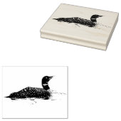 Loon Floating on Water Stippled Graphic Style Gummistempel (Stempel)