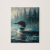 Loon Gliding am Lago Moody Art Puzzle (Vertikal)