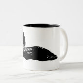 Loon Illustration Zwei-Tone-Tasse Zweifarbige Tasse (VorderseiteRechts)