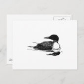 Loon Line Art Postkarte (Vorne/Hinten)