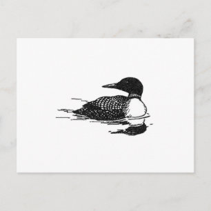 Loon Line Art Postkarte